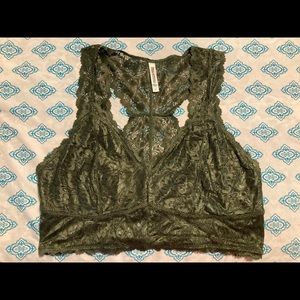 2X Zenana Outfitters Hunter Green Lace bralette
